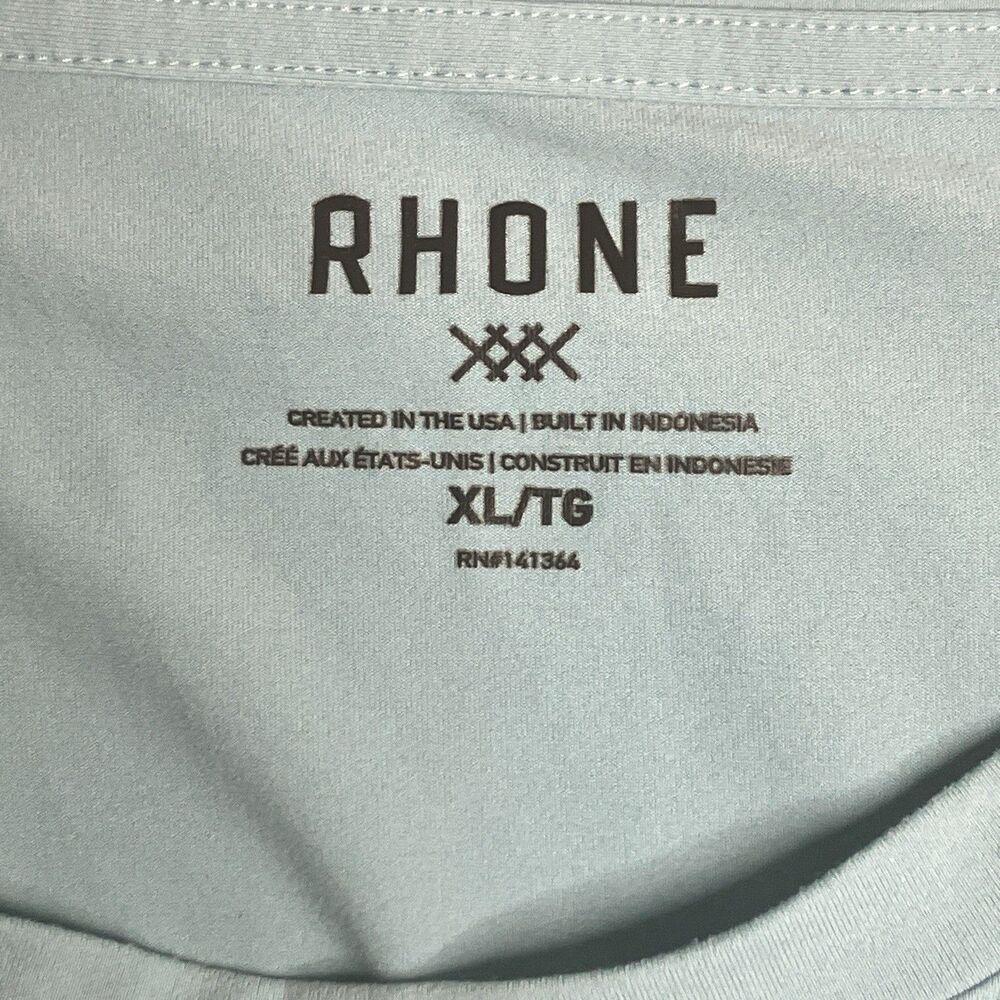 Rhone Performance Shirt Mens XL Light Blue Athletic Short Sleeve Stretch Workout - Picture 4 of 10